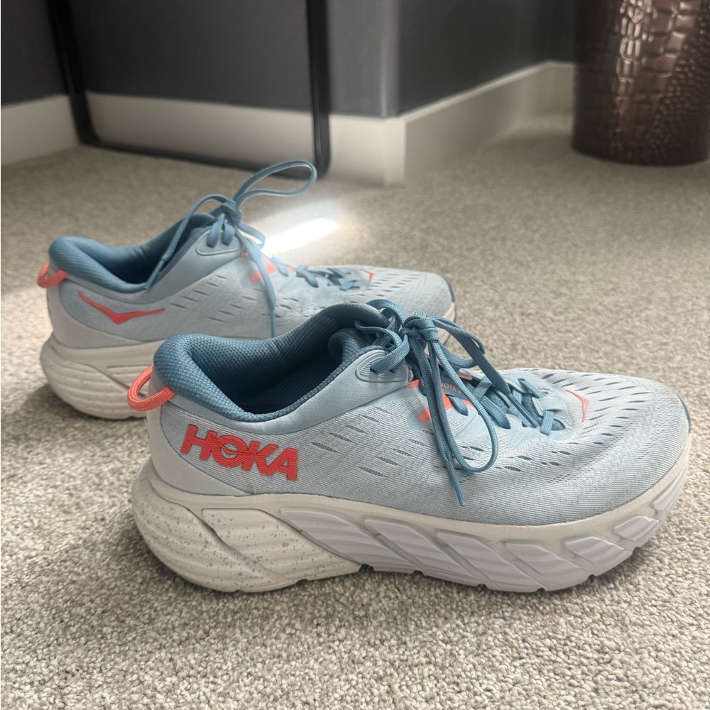 Hoka Athletic Shoes in Blue and Pink